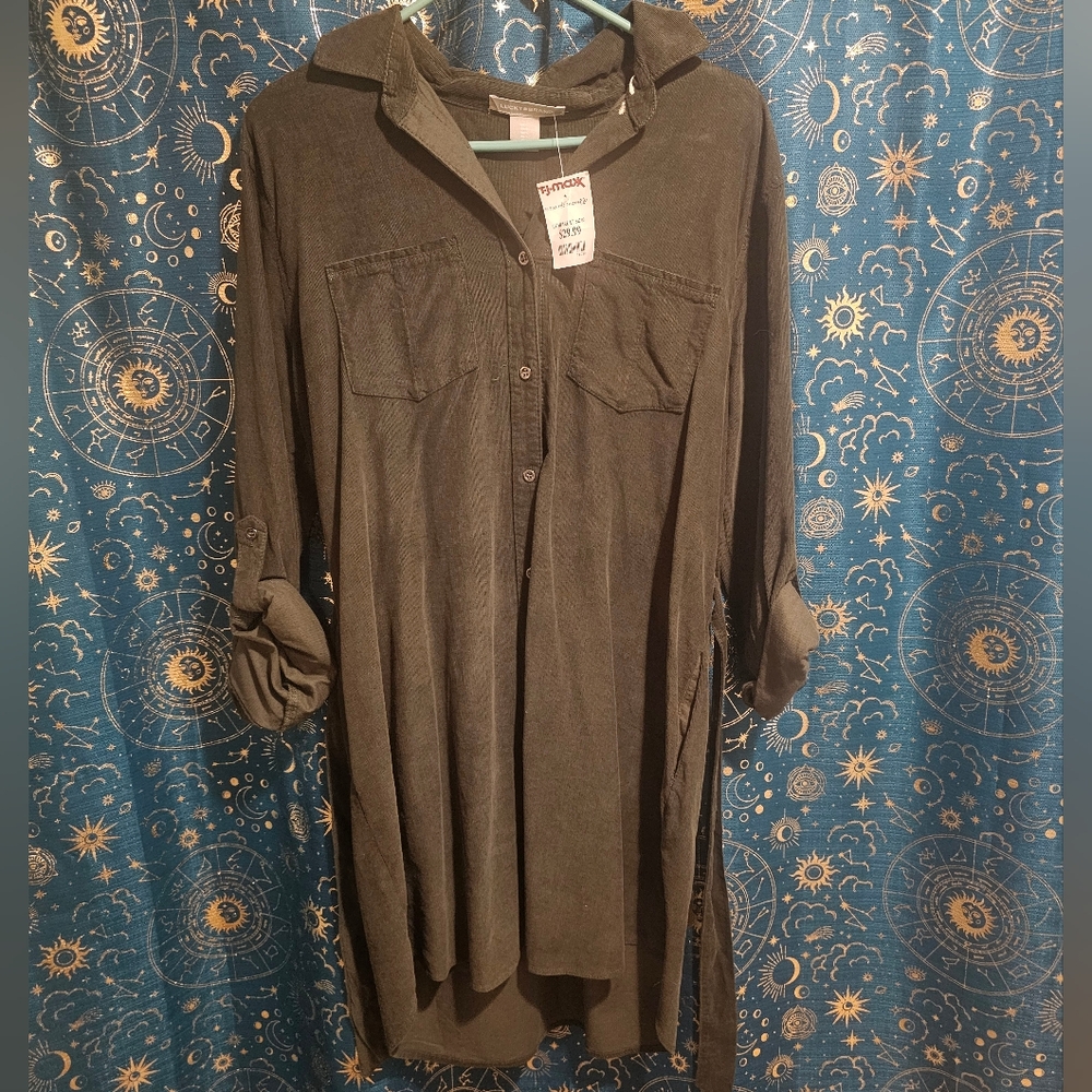 Lucky Brand Green Corduroy Dress